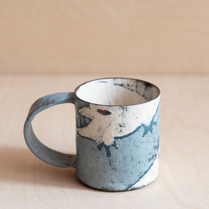 White Fish on Blue Ceramic Mug