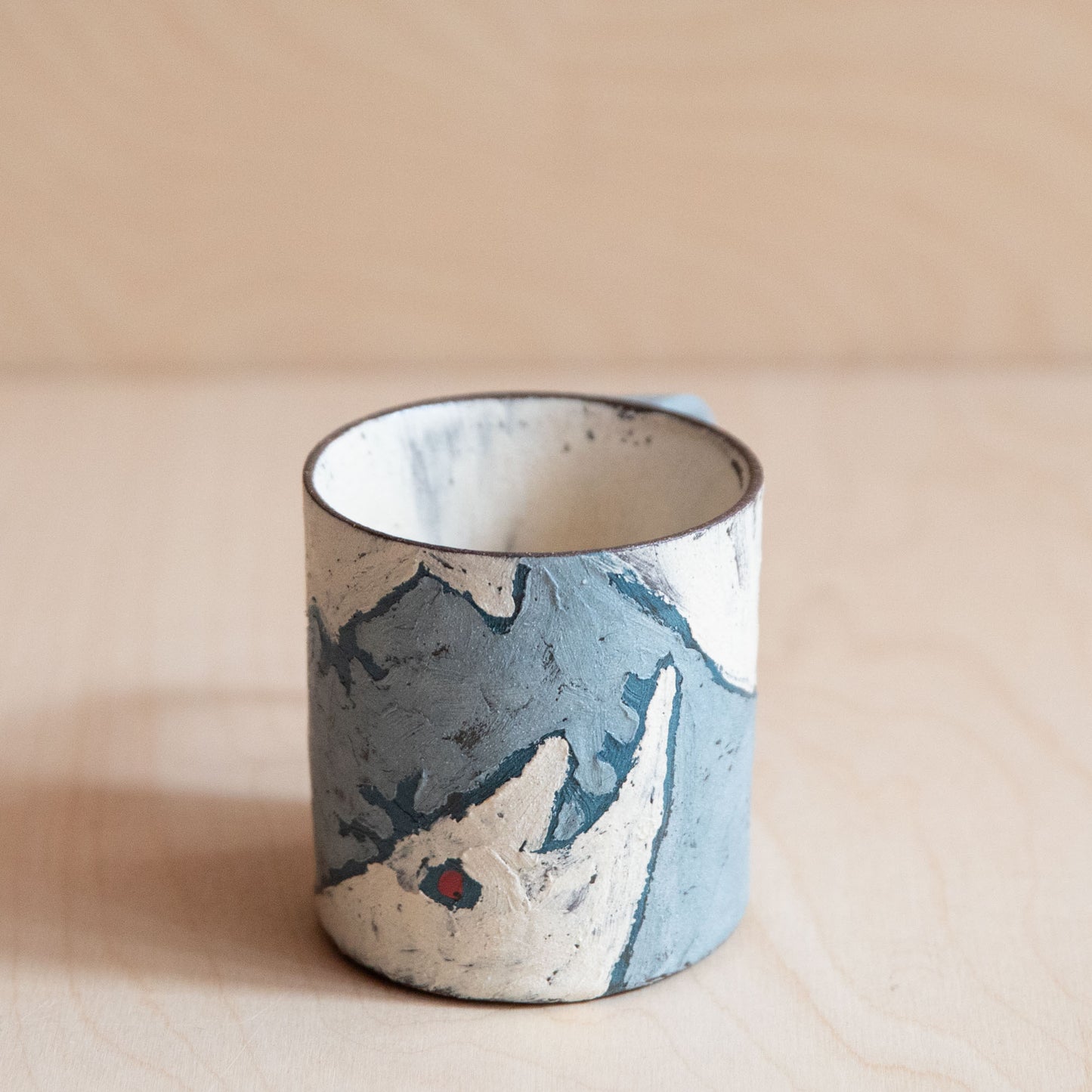 White Fish on Blue Ceramic Mug