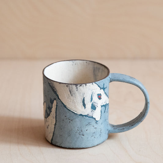 White Fish on Blue Ceramic Mug