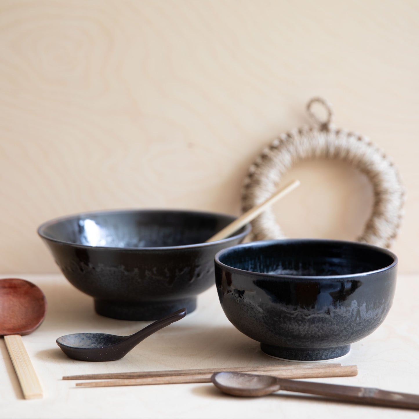 Black Glaze Udon Bowl