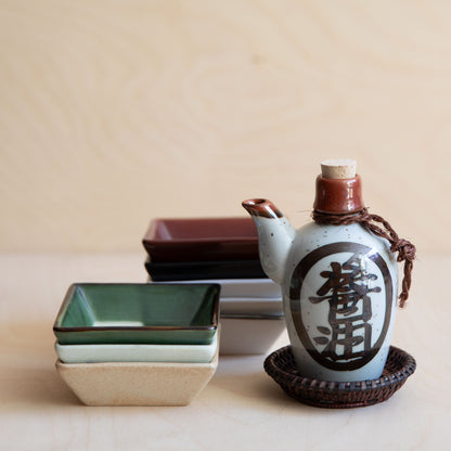Japanese Soy Sauce Pot with Kanji Writing