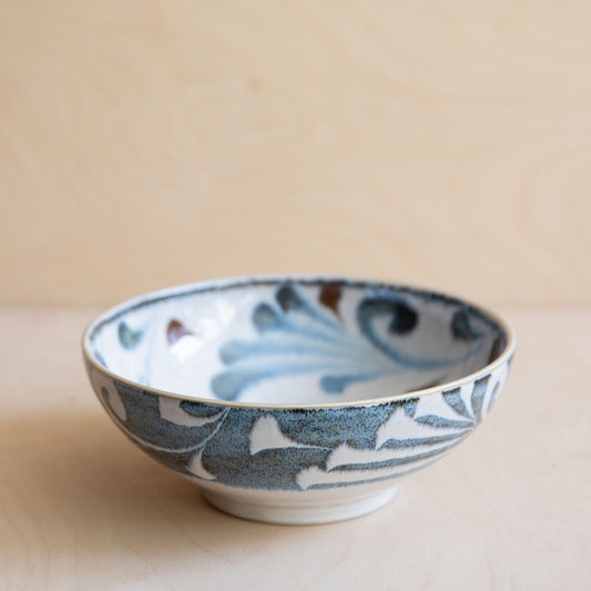 Blue & Brown Large Bowls - Blue & Brown Arabesque