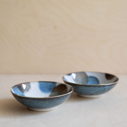 Blue & Brown Small Bowls - Blue and Brown Dots