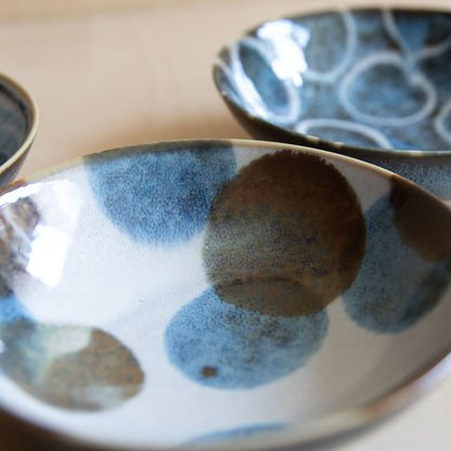 Blue & Brown Small Bowls - Blue and Brown Dots
