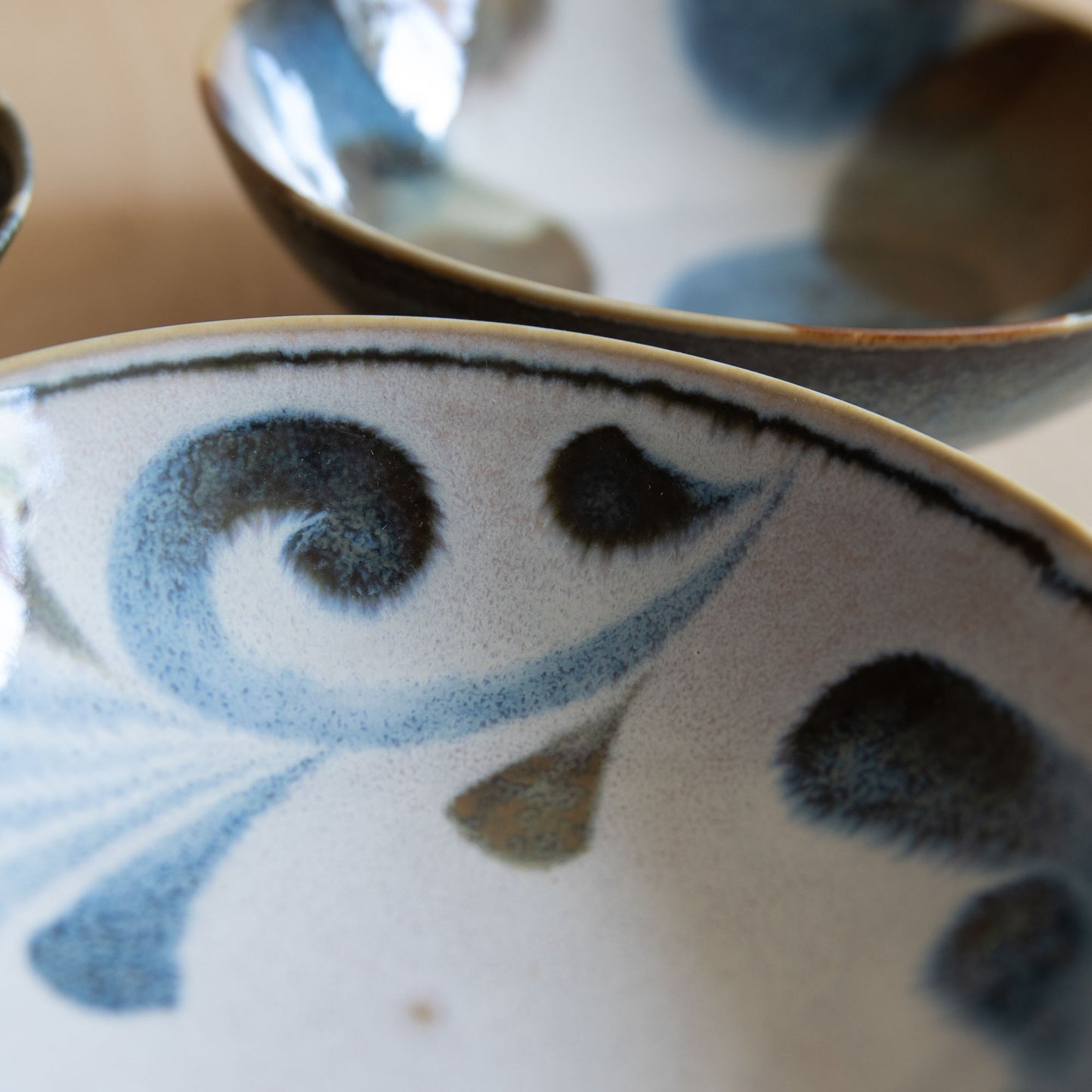 Blue & Brown Small Bowls - Blue and Brown Arabesque