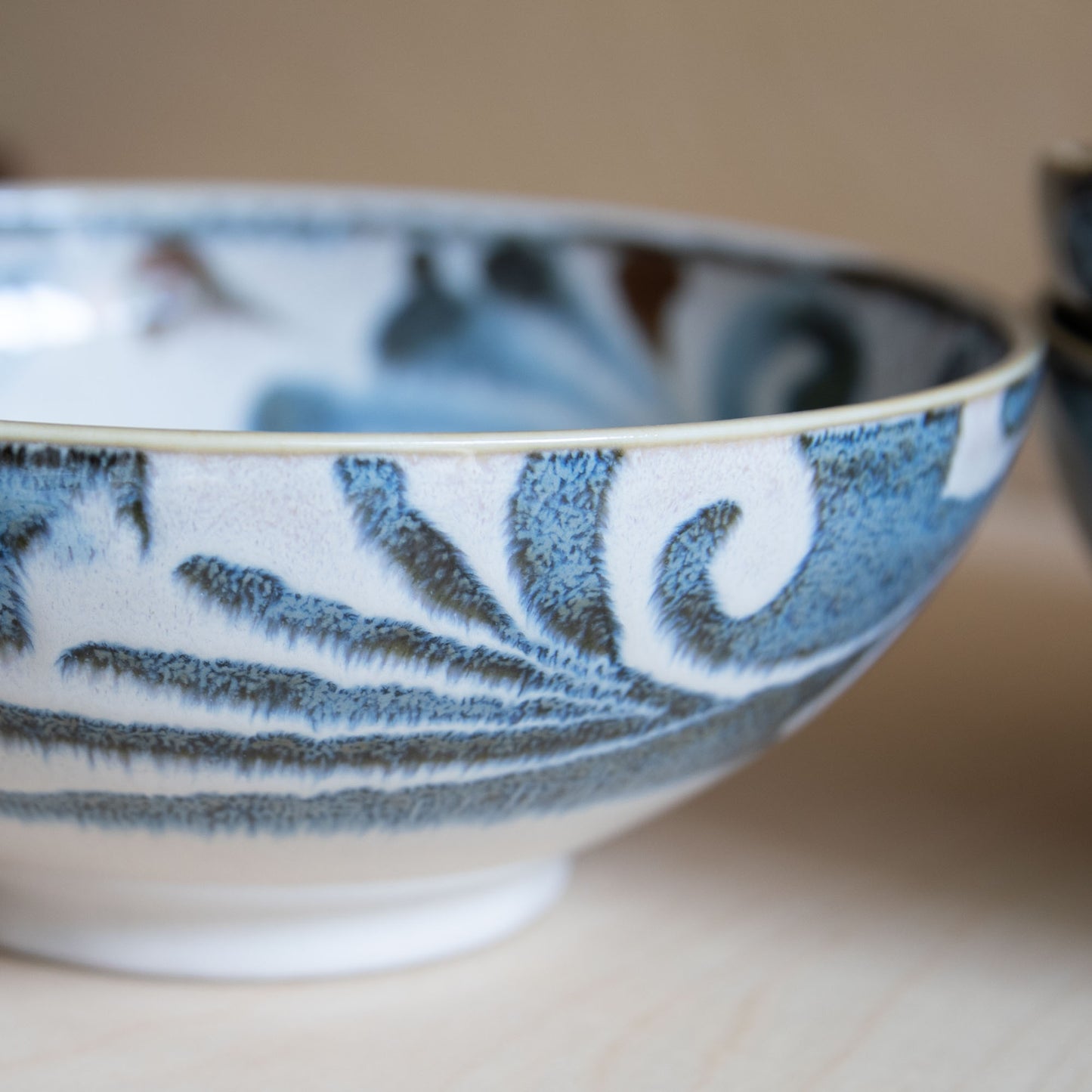 Blue & Brown Large Bowls - Blue & Brown Arabesque
