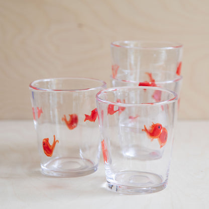 Red Goldfish Glass Short Cup