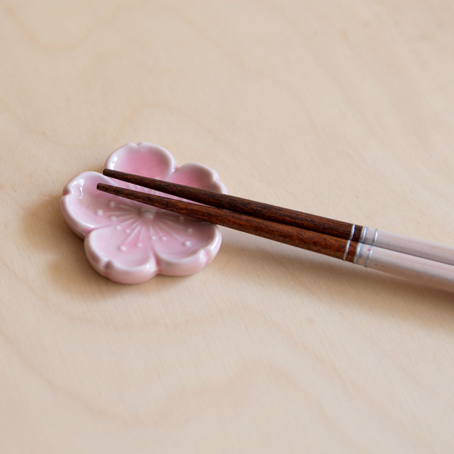 Pink Sakura Chopstick Pebble Rest