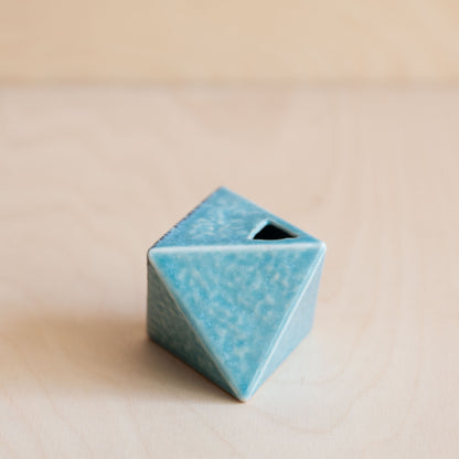 Triangular Turquoise Wave Vase