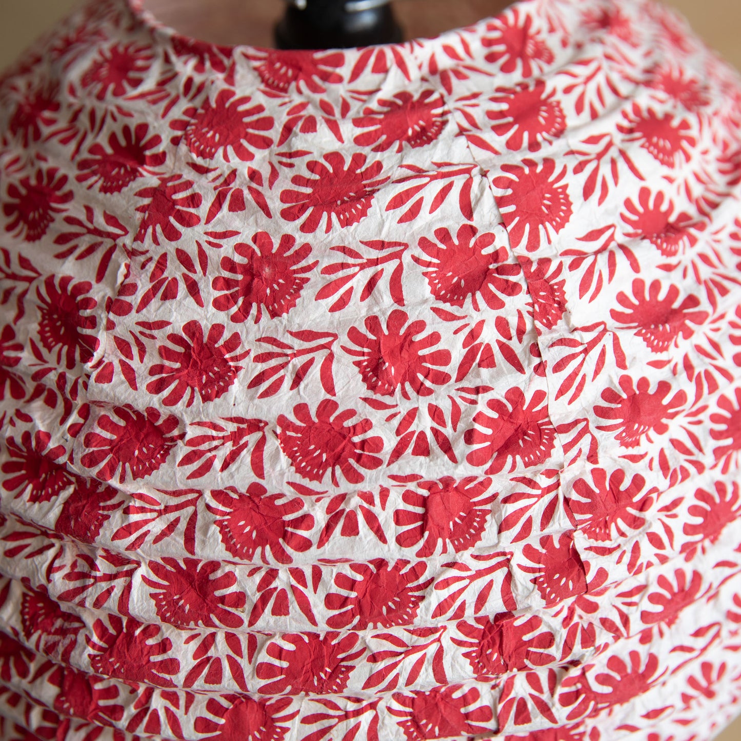 Lokta paper lampshade - Daffodil red