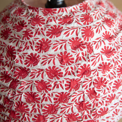 Lokta paper lampshade - Daffodil red