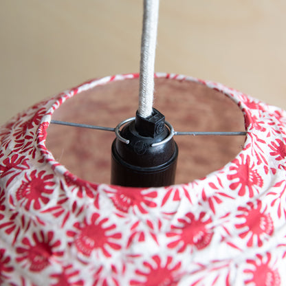 Lokta paper lampshade - Daffodil red