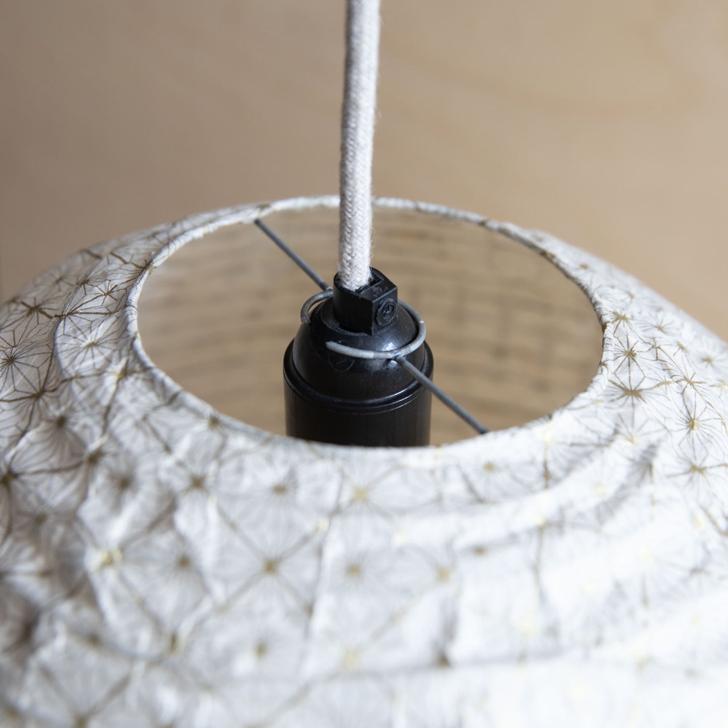 Lokta paper lampshade - Gold Japanese star