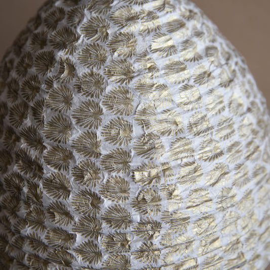 Lokta paper lampshade - Natural and Gold Leaf