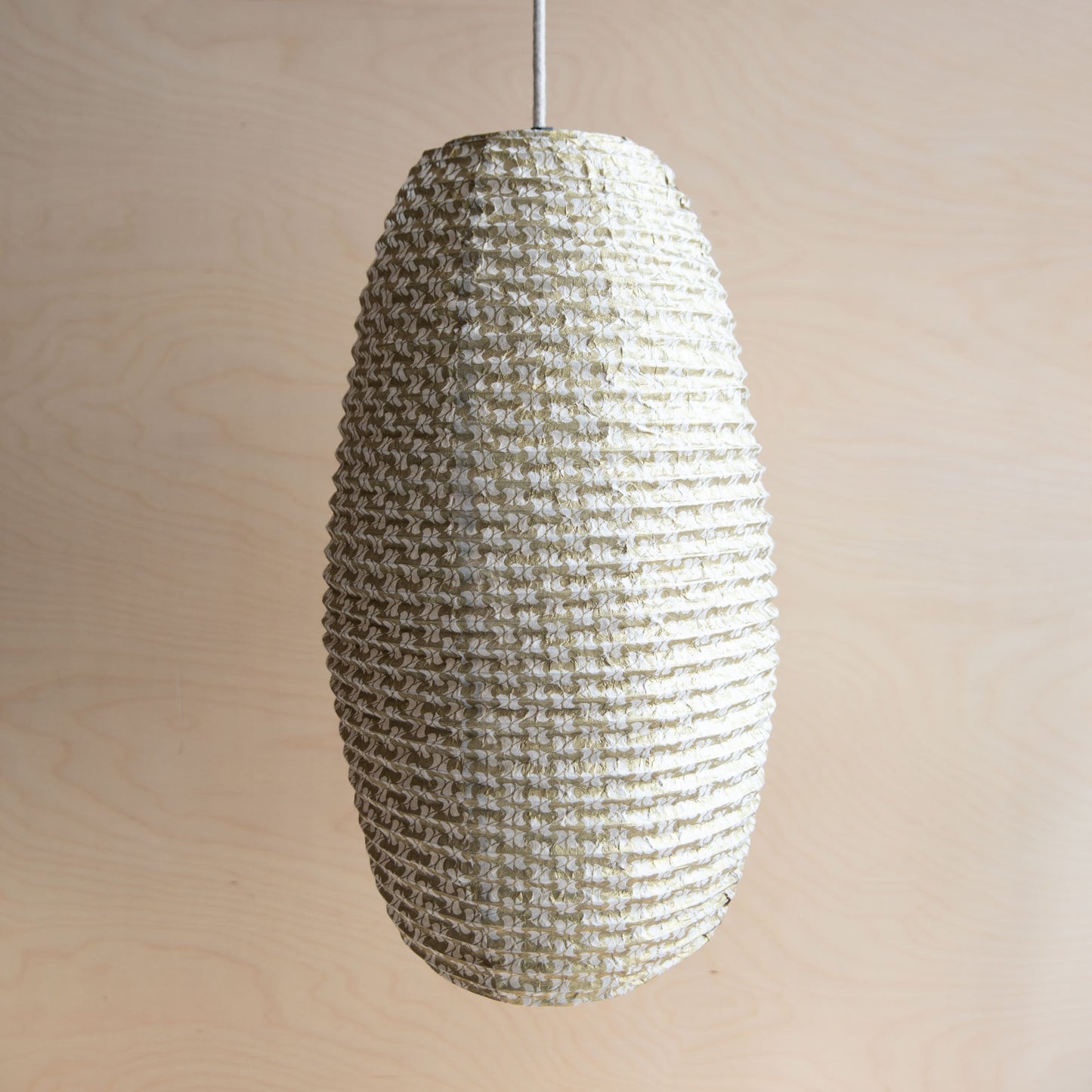 Lokta paper lampshade - YinYang gold