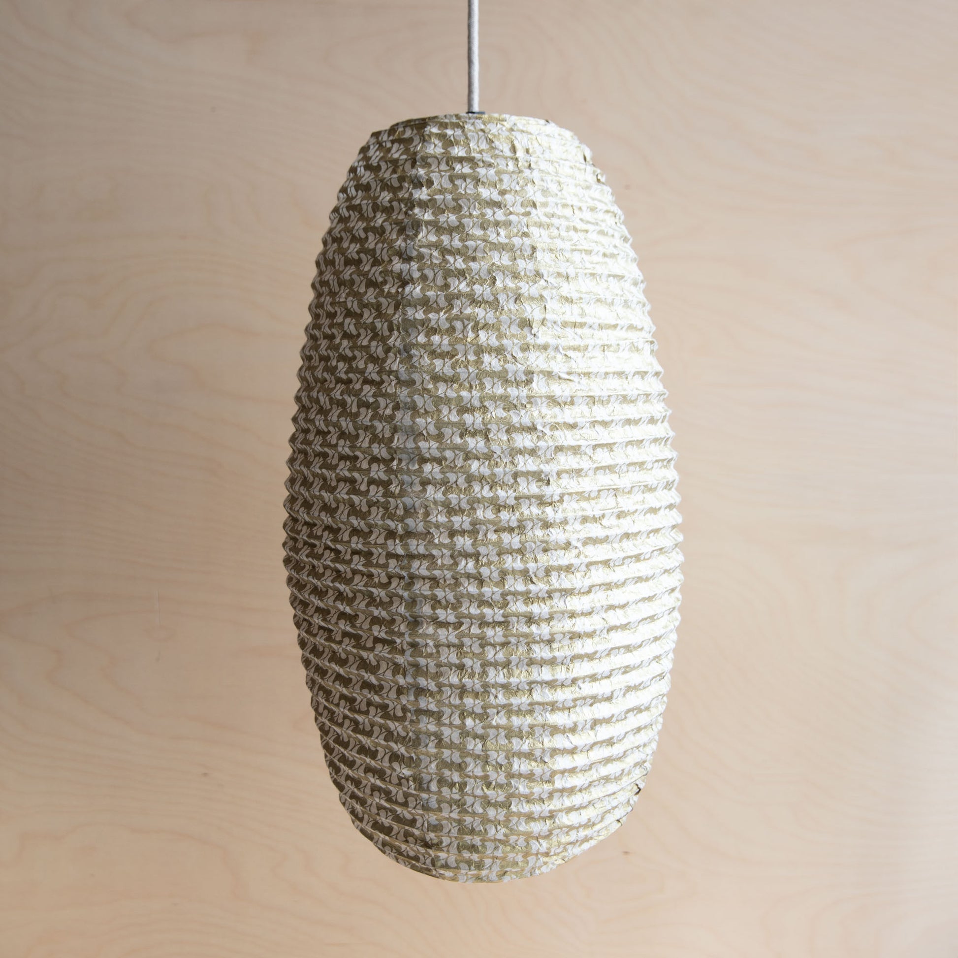 Lokta paper lampshade - YinYang gold