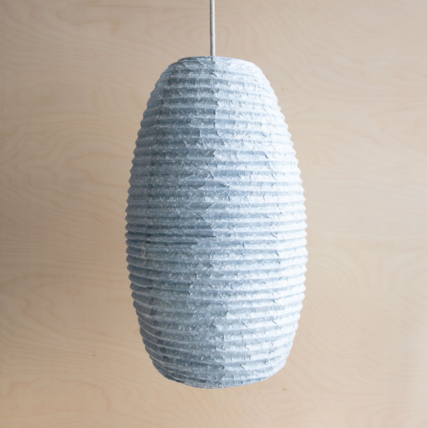 Lokta paper lampshade - Flower meadow blue and white