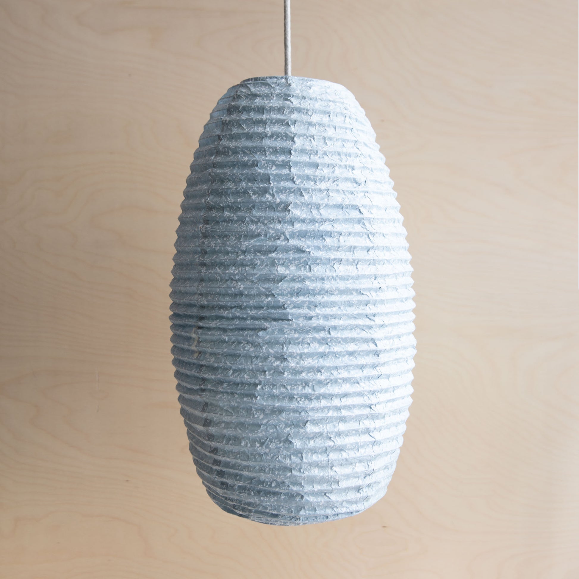 Lokta paper lampshade - Flower meadow blue and white