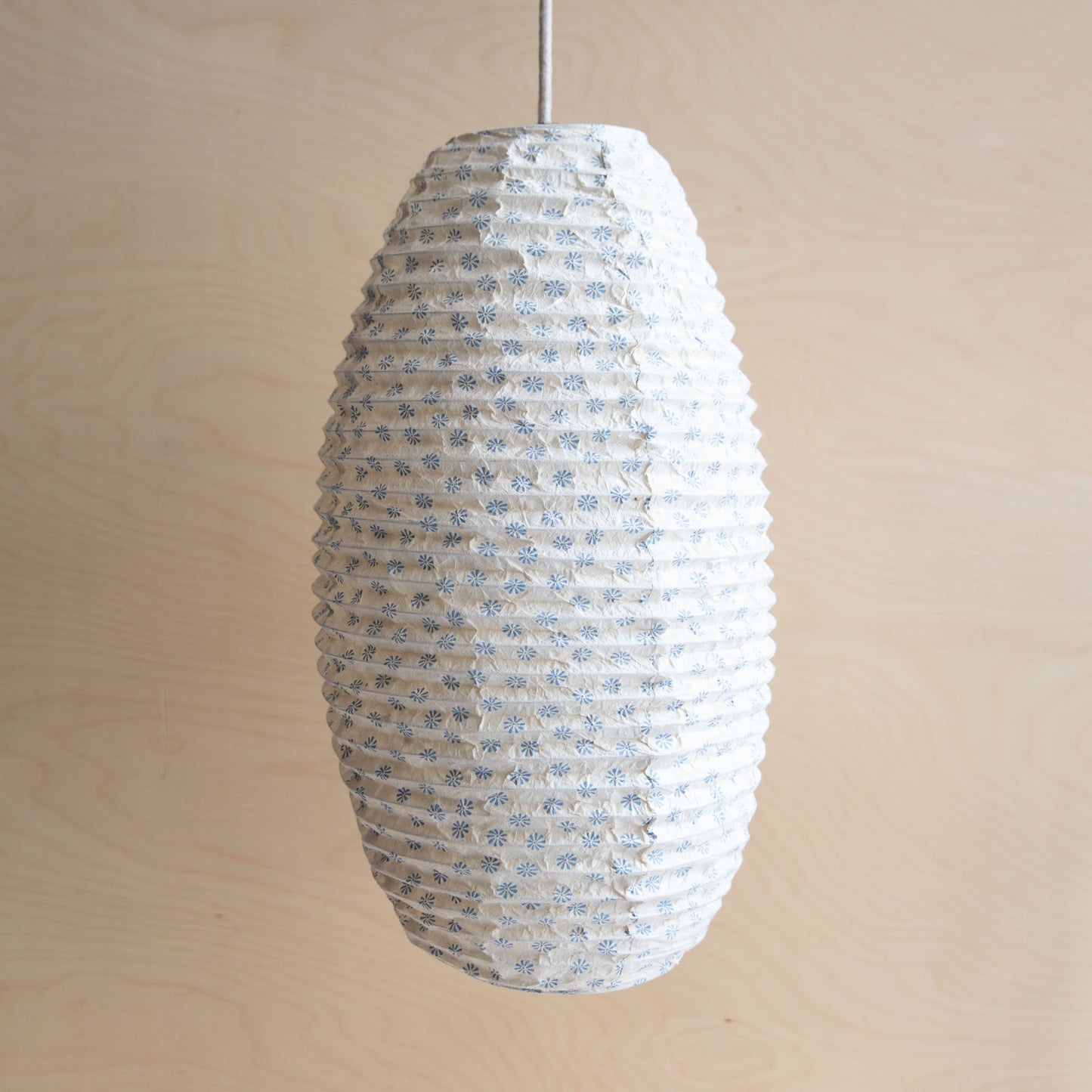 Lokta paper lampshade - Blue Star Blossom