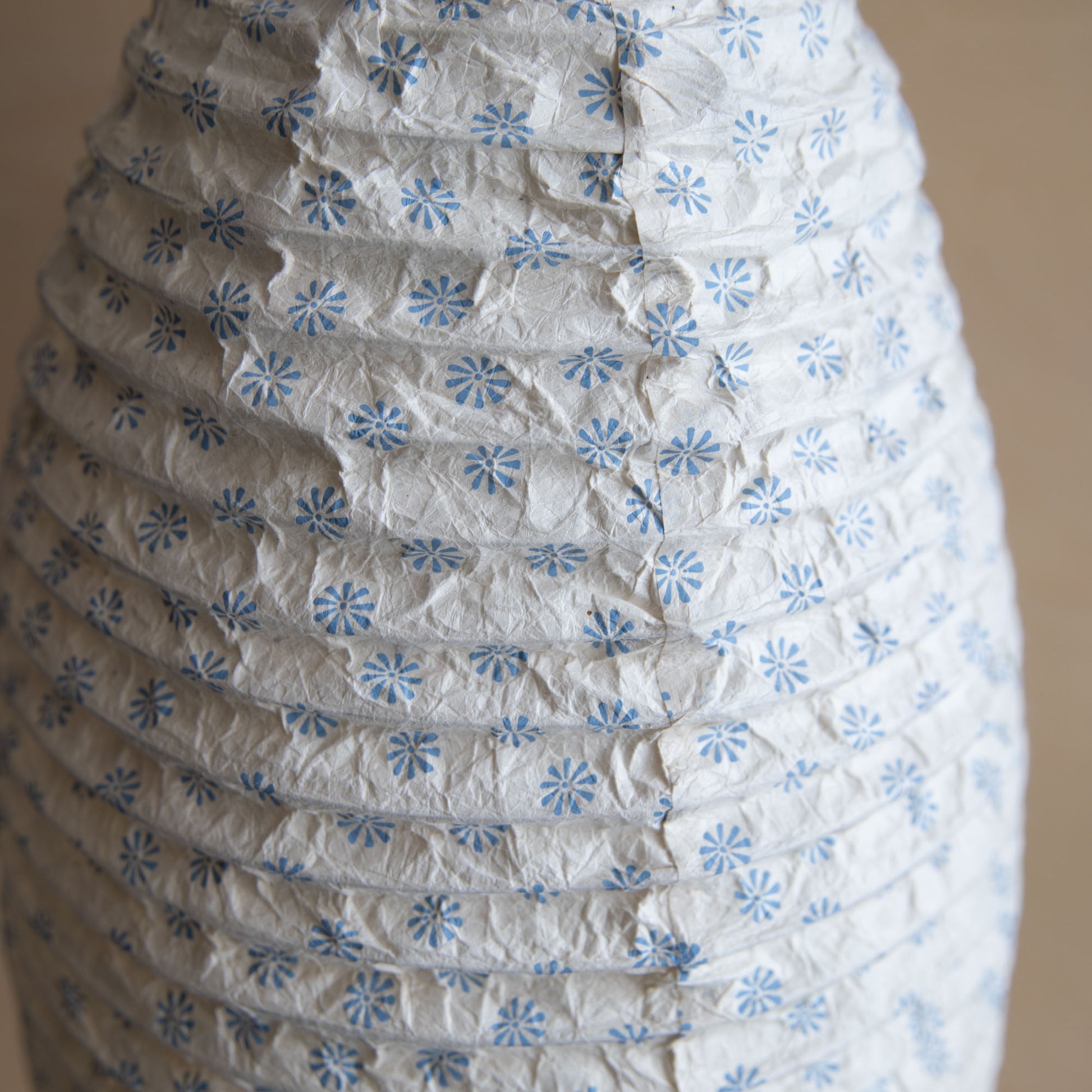 Lokta paper lampshade - Blue Star Blossom