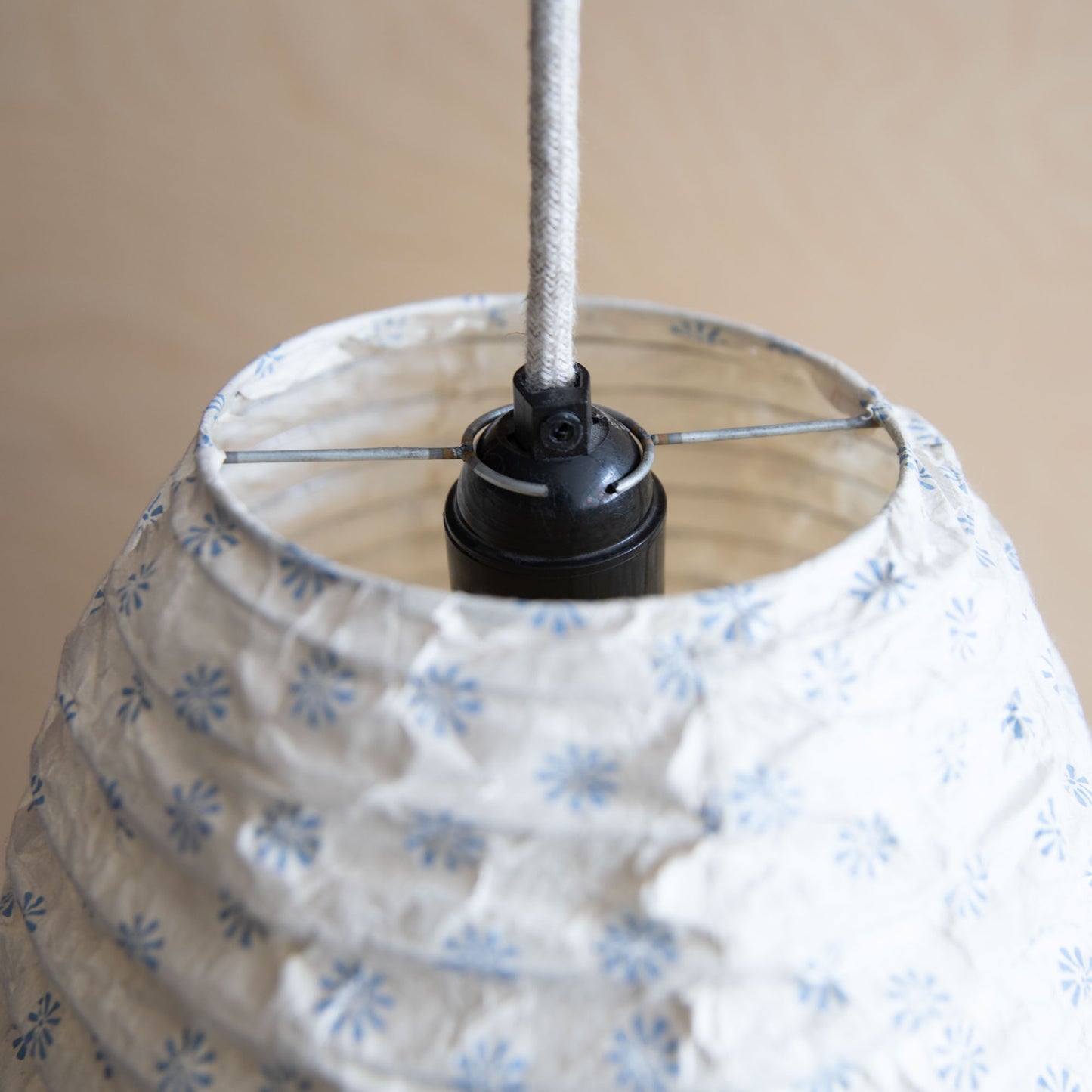 Lokta paper lampshade - Blue Star Blossom