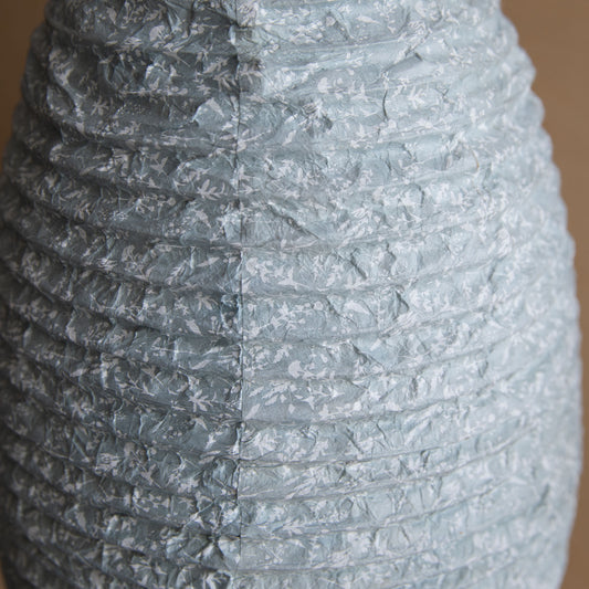 Lokta paper lampshade - Flower meadow blue and white