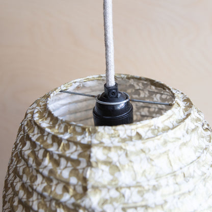 Lokta paper lampshade - YinYang gold
