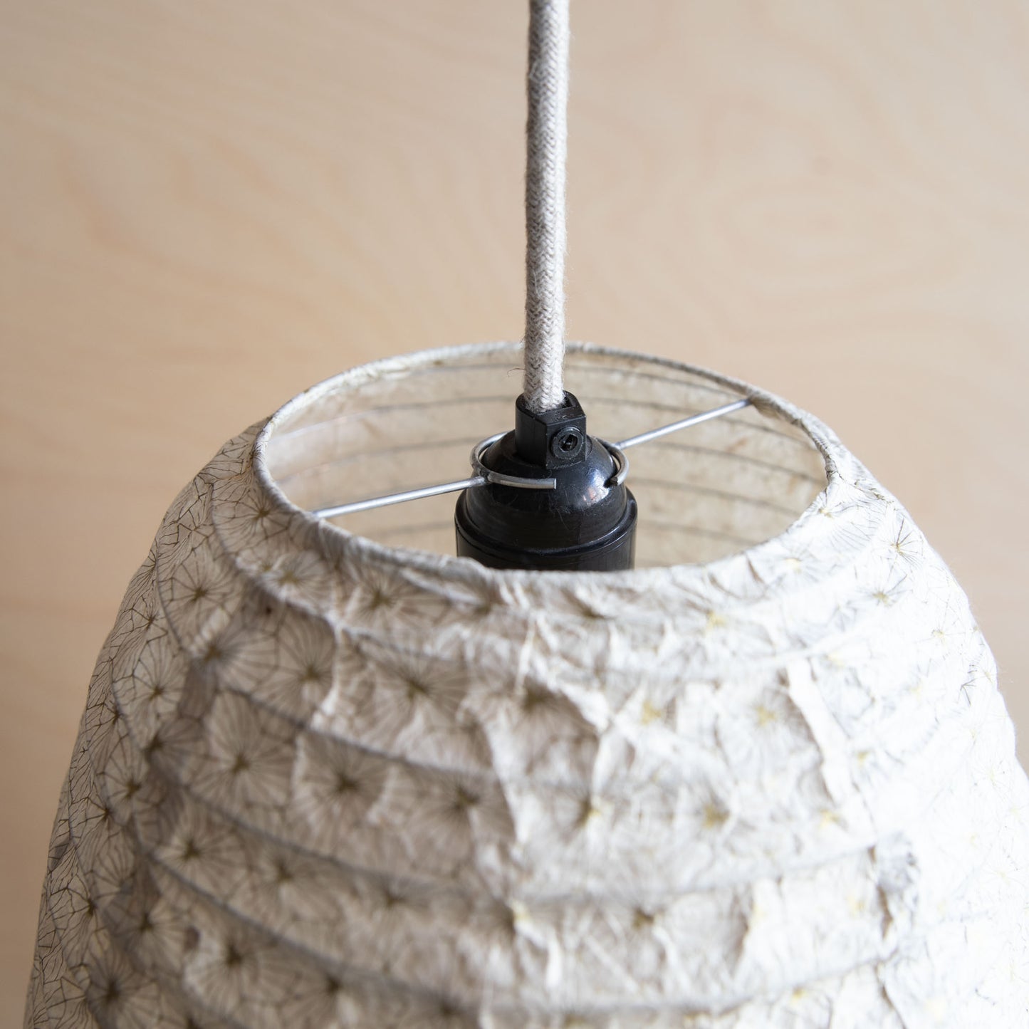 Lokta paper lampshade - Long Japanese star gold