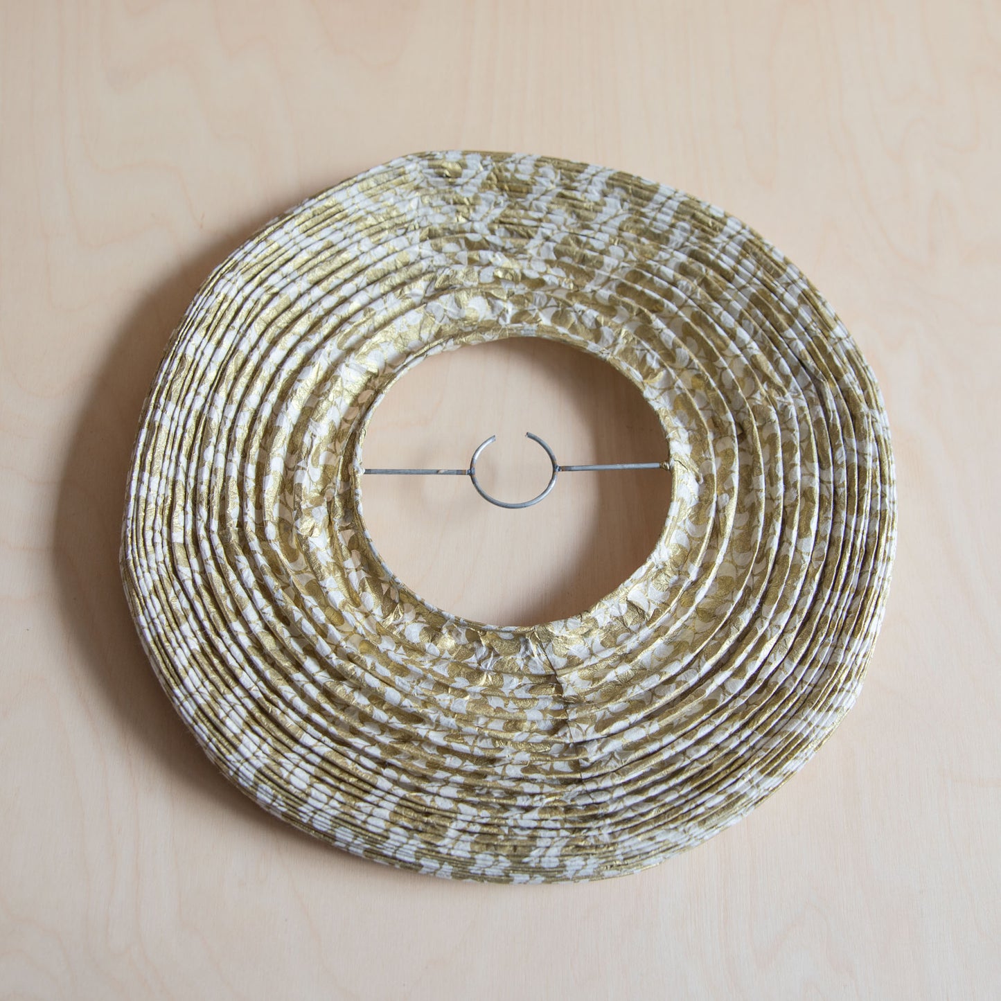 Lokta paper lampshade - YinYang gold