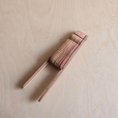 Palm leaf fan - Orange, pink and green