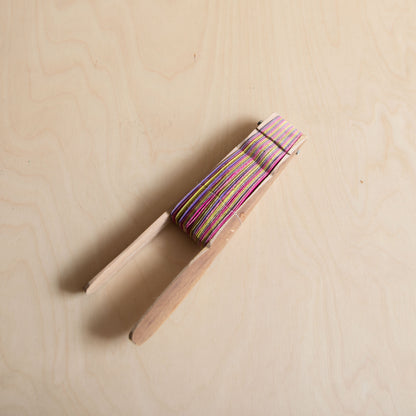 Palm leaf fan - Fuschia, yellow and purple