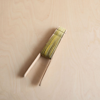 Palm leaf fan - Yellow and white