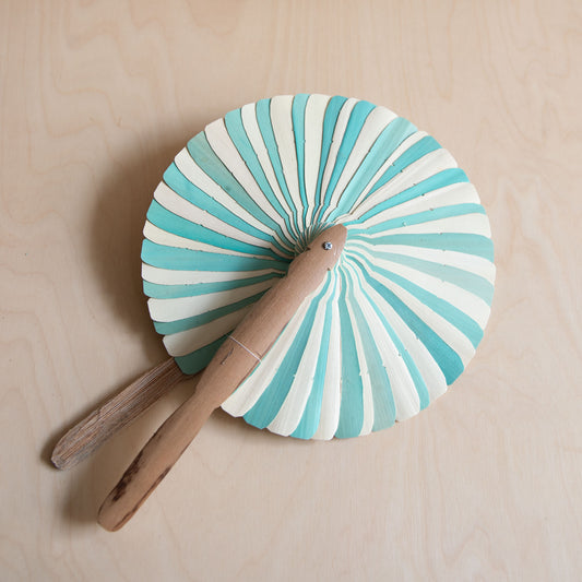 Palm leaf fan - Green and white