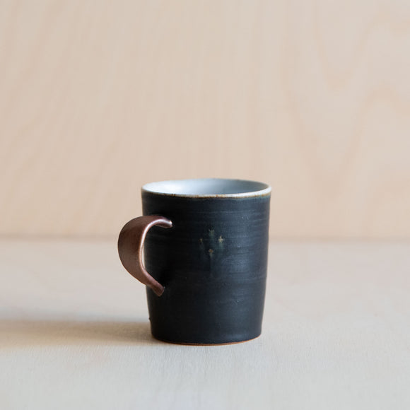 Black Green flower Ceramic Mug 04 by Wang Xinghua