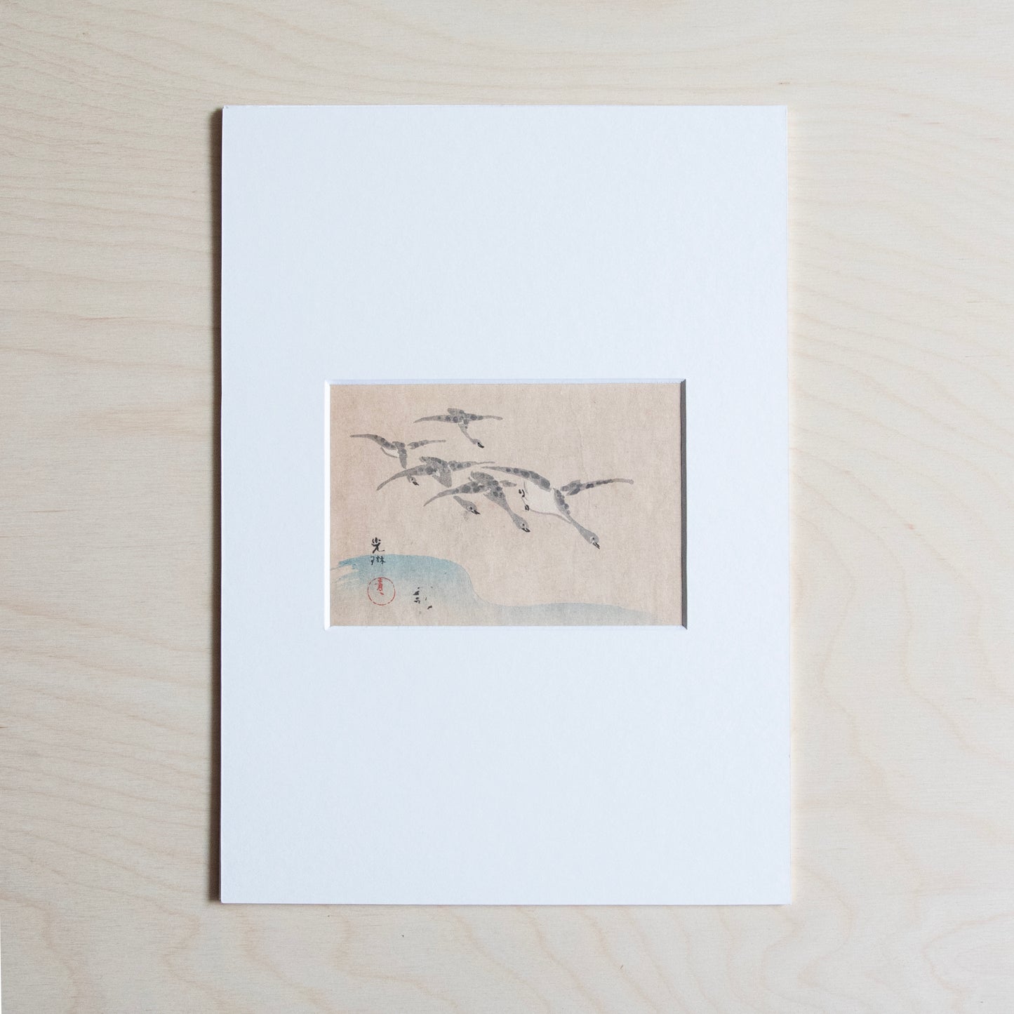 Vintage Print - Geese in Flight