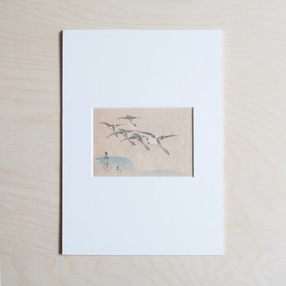 Vintage Print - Geese in Flight