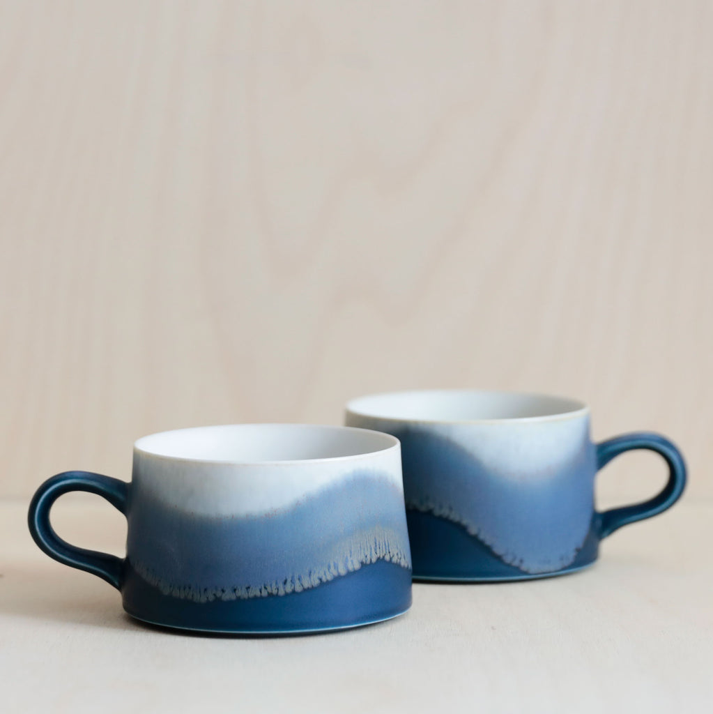 Porcelain Mountain Sea Glaze Coffee Mug