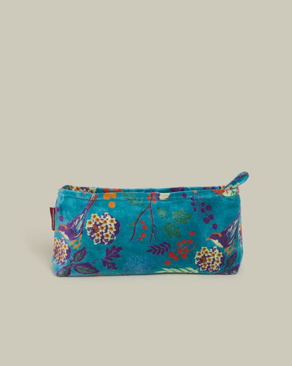 Velvet Pencil Case - Birdy Teal