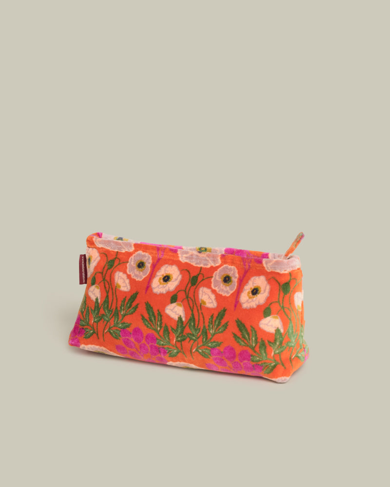 Velvet Pencil Case - Poppy Orange