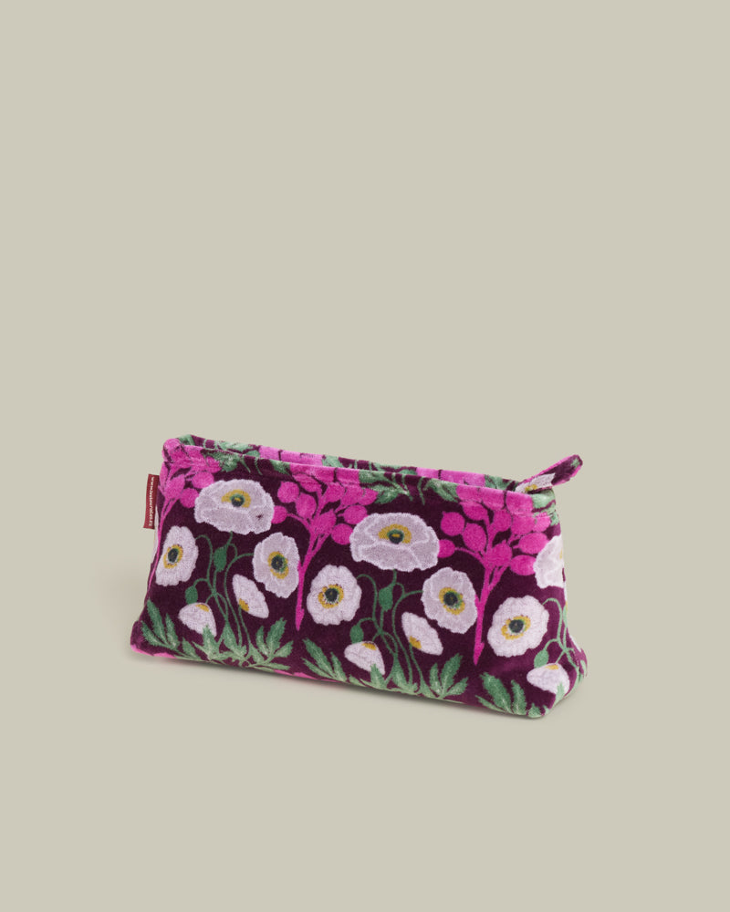 Velvet Pencil Case - Poppy Fig