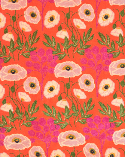 Large Cotton Cosmetics Bag - Poppy Orange
