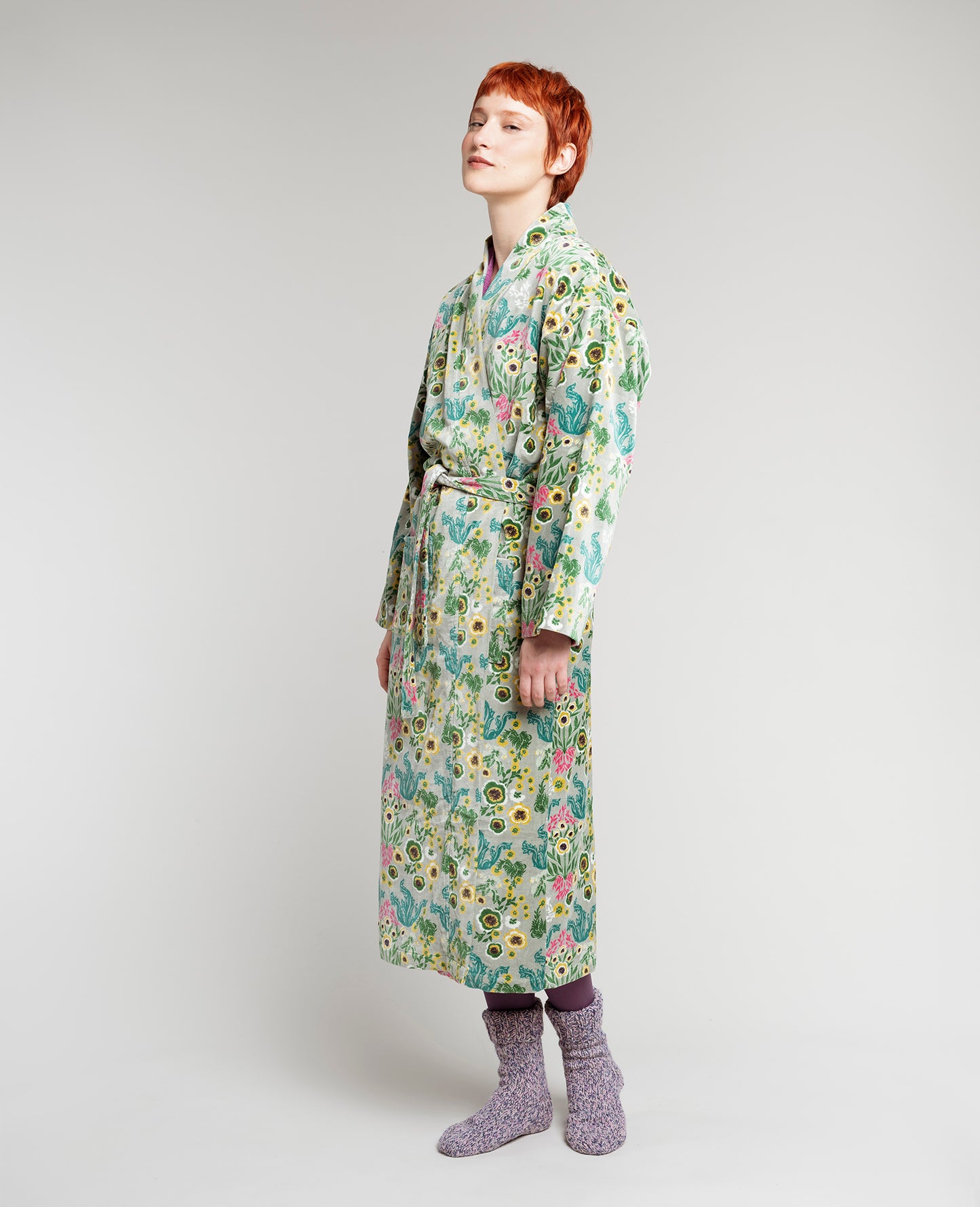 Les Touristes Long Velvet Dressing Gown - Swinston Green
