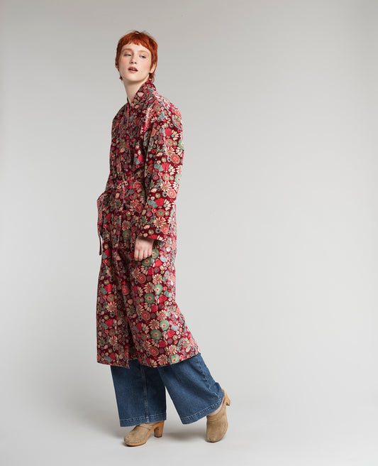 Les Touristes Long Velvet Dressing Gown - Molly Burgundy