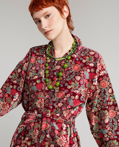 Les Touristes Long Velvet Dressing Gown - Molly Burgundy
