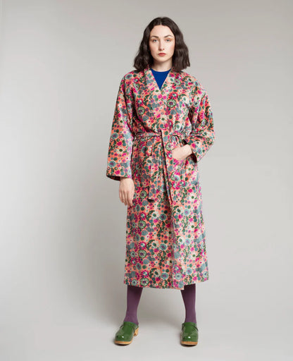 Les Touristes Long Velvet Dressing Gown - Molly Coral