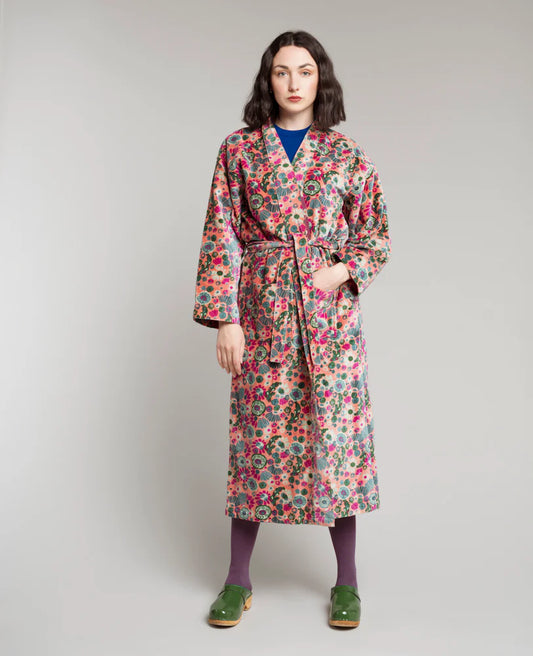 Les Touristes Long Velvet Dressing Gown - Molly Coral