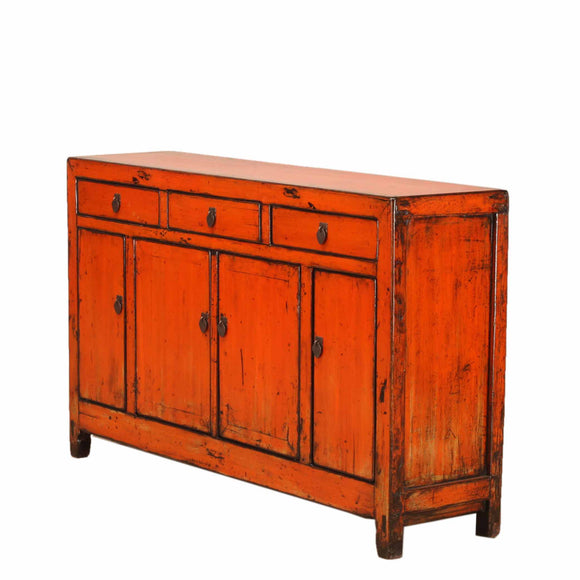 Vintage Chinese Orange Cabinet from Dongbei -01