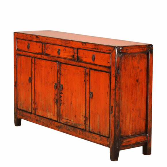 Vintage Chinese Orange Cabinet from Dongbei -02