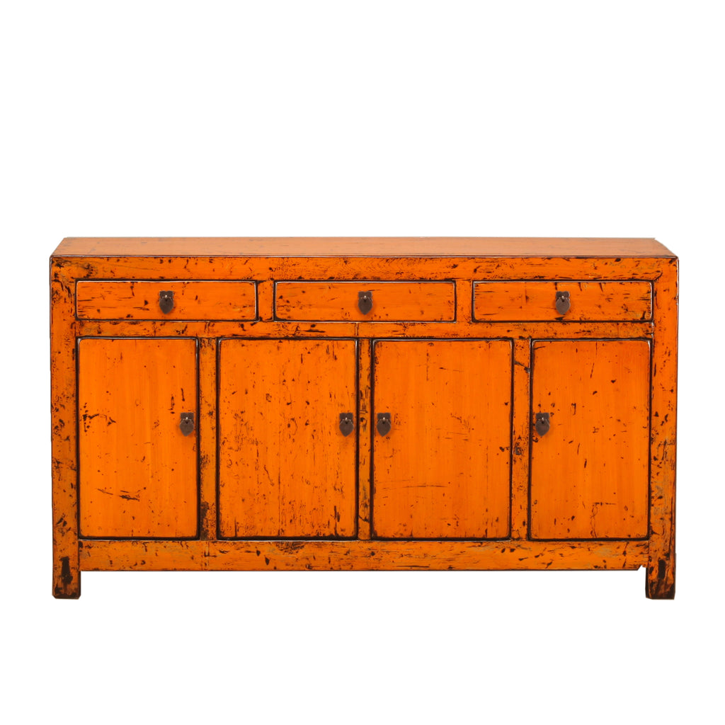 Vintage Chinese Orange Cabinet from Dongbei -03
