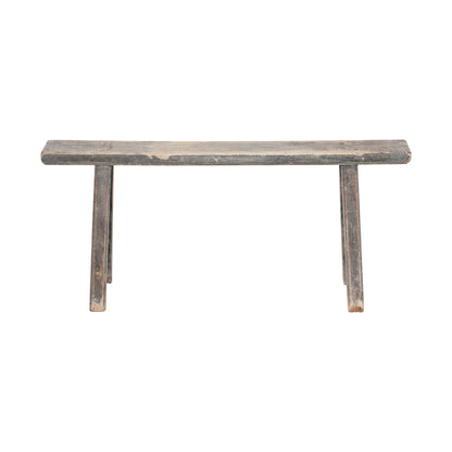 Vintage Chinese elmWood slim bench with a rustic finish 